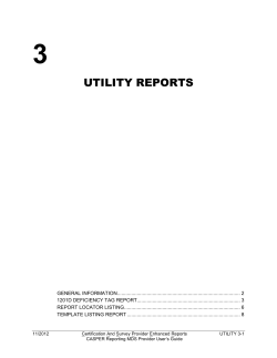 CASPER Reporting Provider User`s Guide