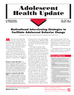 Motivational Interviewing Strategies to Facilitate Adolescent