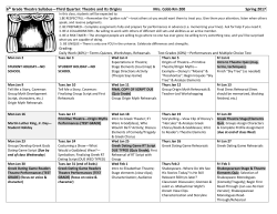 KMS 6th Grade Theatre 3rd Quarter Syllabus Cobb