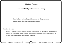 SG / POSG Stochastic games