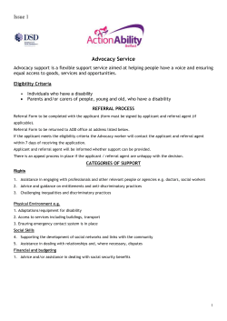 advocacy support referral form - Action Ability