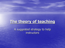 The theory of teaching