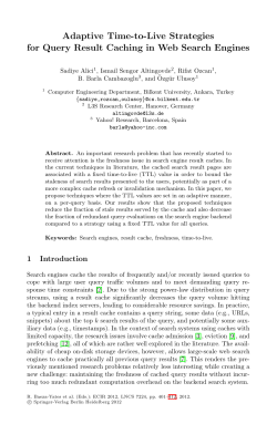 Adaptive Time-to-Live Strategies for Query Result Caching in Web