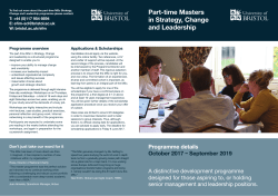 Part-time Masters in Strategy, Change and Leadership