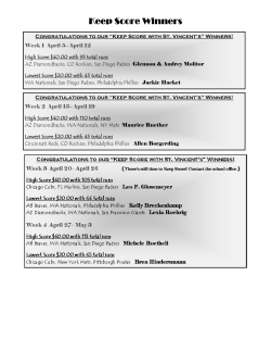 Keep Score Winners - St. Vincent de Paul at Dutzow