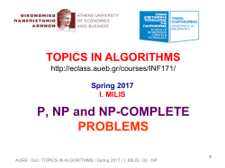 P, NP and NP-COMPLETE PROBLEMS - AUEB e
