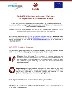 SAG-SEED Replicator Connect Workshop 26 September 2016 in