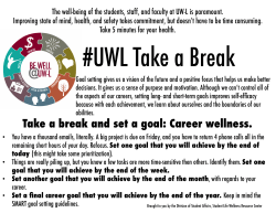 Take a break and set a goal: Career wellness. - UW