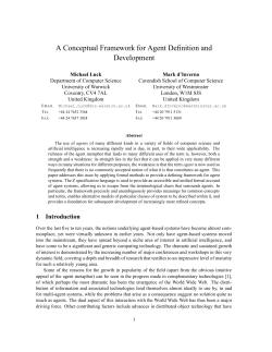 A Conceptual Framework for Agent Definition and Development