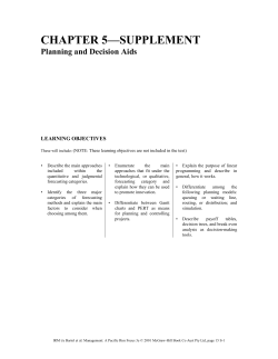 CHAPTER 5&mdash;SUPPLEMENT Planning and Decision Aids