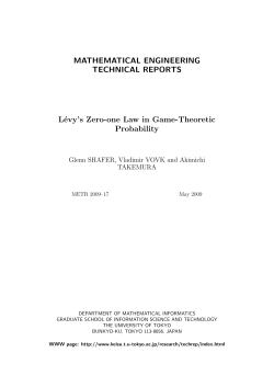 MATHEMATICAL ENGINEERING TECHNICAL REPORTS L&eacute;vy`s