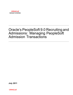 Managing PeopleSoft Admission Transactions