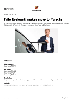 Thilo Koslowski makes move to Porsche