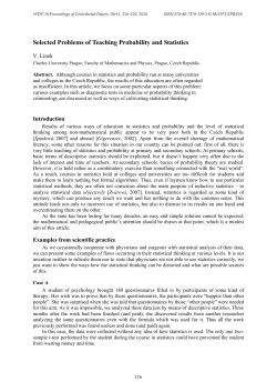 Selected Problems of Teaching Probability and Statistics