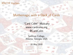 Mathemagic with a Deck of Cards - RWTH