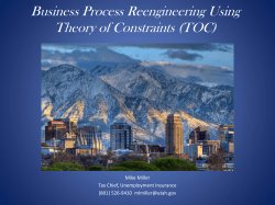 Business Process Reengineering Using Theory of Constraints (TOC)