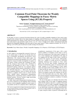 Common Fixed Point Theorems for Weakly Compatible Mappings in