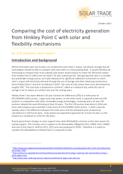 Comparing the cost of electricity generation from Hinkley Point C