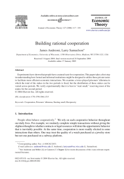 Building rational cooperation - UC San Diego Department of