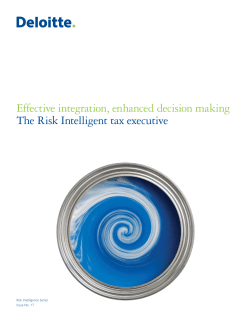 The Risk Intelligent tax executive: Effective integration