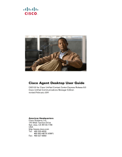 Cisco Agent Desktop User Guide - Aliento, The Center for Latina/o