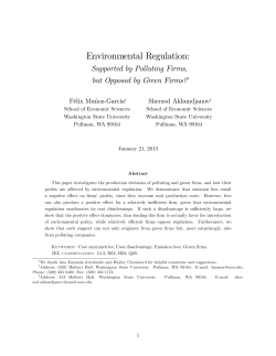 Environmental Regulation - Washington State University