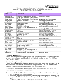 Minutes of the meeting held at Half Moon Young People`s Theatre