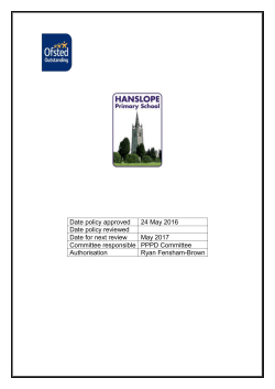 Complaints Policy HANSLOPE PRIMARY SCHOOL Date policy