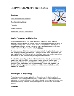 BEHAVIOUR AND PSYCHOLOGY