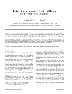 Distributed convergence to Nash equilibria in two-network zero