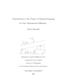 Optimal Stopping of Diffusion Processes