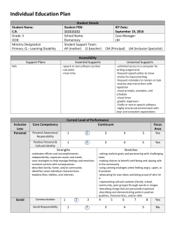 Individual Education Plan Student Details Student Name: C.B.