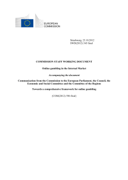 COMMISSION STAFF WORKING DOCUMENT
