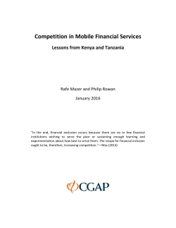 Competition in Mobile Financial Services