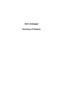 2017-18 Budget Summary of Outputs
