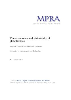 The economics and philosophy of globalization