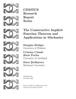 CDMTCS Research Report Series The Constructive Implicit