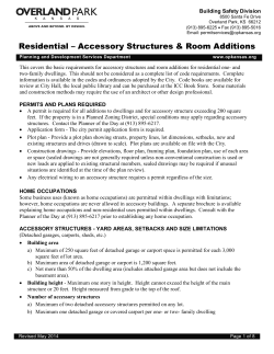 Residential Accessory Structures and Room Additions