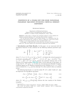 EXISTENCE OF A STABLE SET FOR SOME NONLINEAR