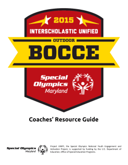 Coaches` Resource Guide - Special Olympics Maryland