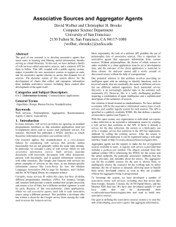 Associative Thinking Agents - Computer Science