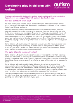 Developing play in children with autism