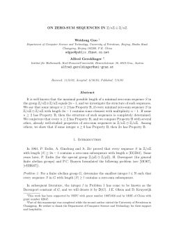 ON ZERO-SUM SEQUENCES IN Z/nZ &oplus; Z/nZ Weidong Gao