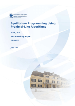 Equilibrium Programming Using Proximal-Like