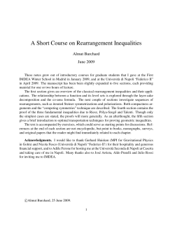 A Short Course on Rearrangement Inequalities
