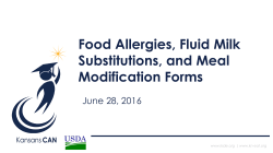 Food Allergies, Fluid Milk Substitutions, and Meal - KN