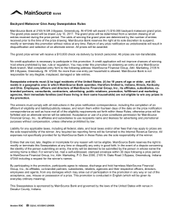 Backyard Makeover Give Away Sweepstakes