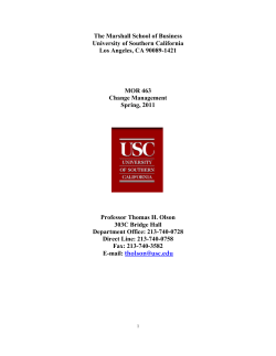 MOR 463 syallbus - USC Marshall Current Students