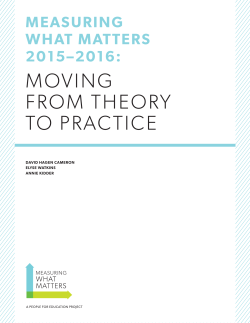 Measuring What Matters: Moving From Theory to Practice
