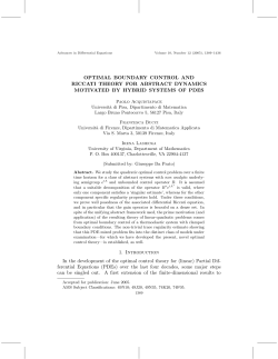 OPTIMAL BOUNDARY CONTROL AND RICCATI THEORY FOR